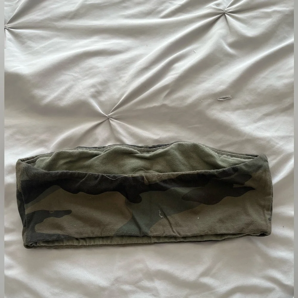 TNA camouflage/army bandeau top in size small - Picture 2 of 3